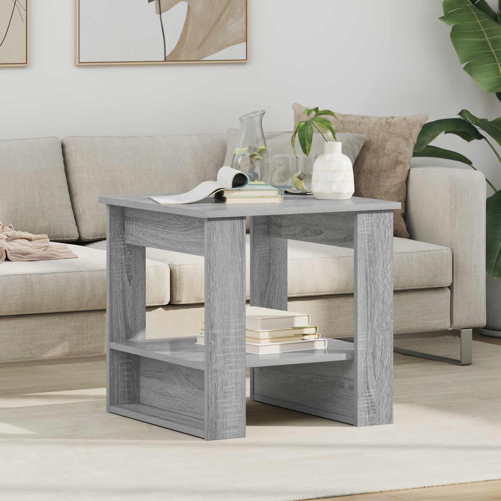 vidaXL Coffee Table Grey Sonoma 51 x 50 x 50 cm Engineered Wood 1