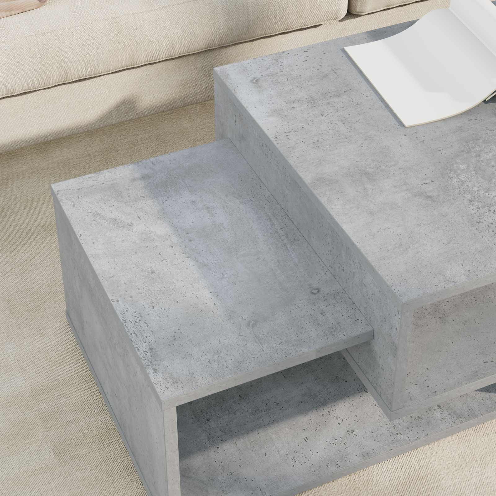 vidaXL Coffee Table Concrete Grey 105 x 50 x 32.5 cm Engineered Wood 4