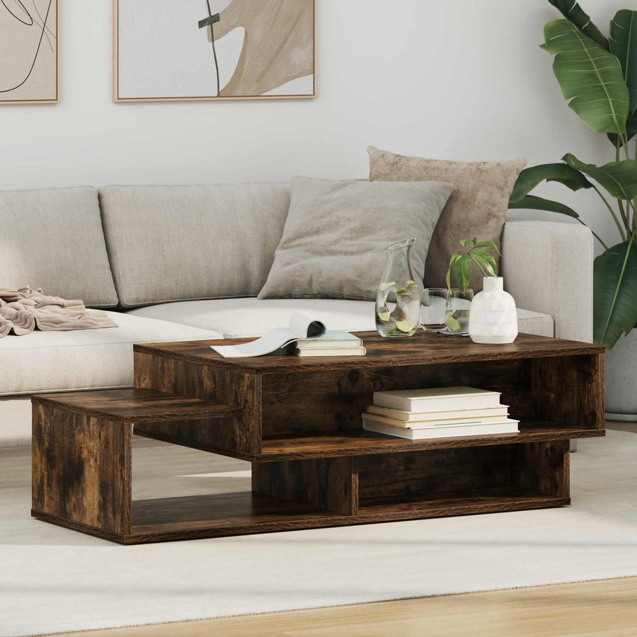 vidaXL Coffee Table Smoked Oak 105 x 50 x 32.5 cm Engineered Wood 1