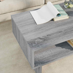 vidaXL Coffee Table Grey Sonoma 80 x 46 x 35 cm Engineered Wood 4