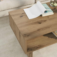 vidaXL Coffee Table Artisan Oak 80 x 46 x 35 cm Engineered Wood 4