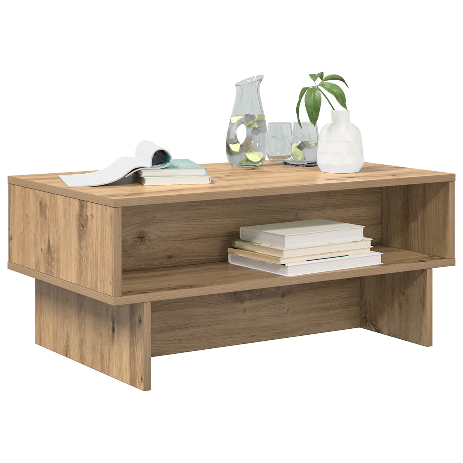 vidaXL Coffee Table Artisan Oak 80 x 46 x 35 cm Engineered Wood 3