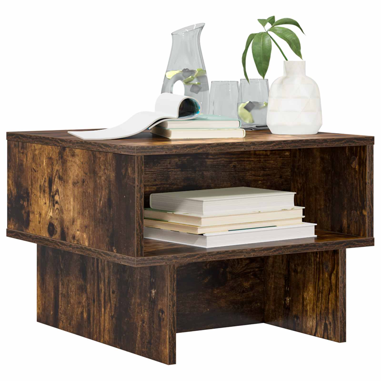 vidaXL Coffee Table Smoked Oak 48 x 46 x 35 cm Engineered Wood 3
