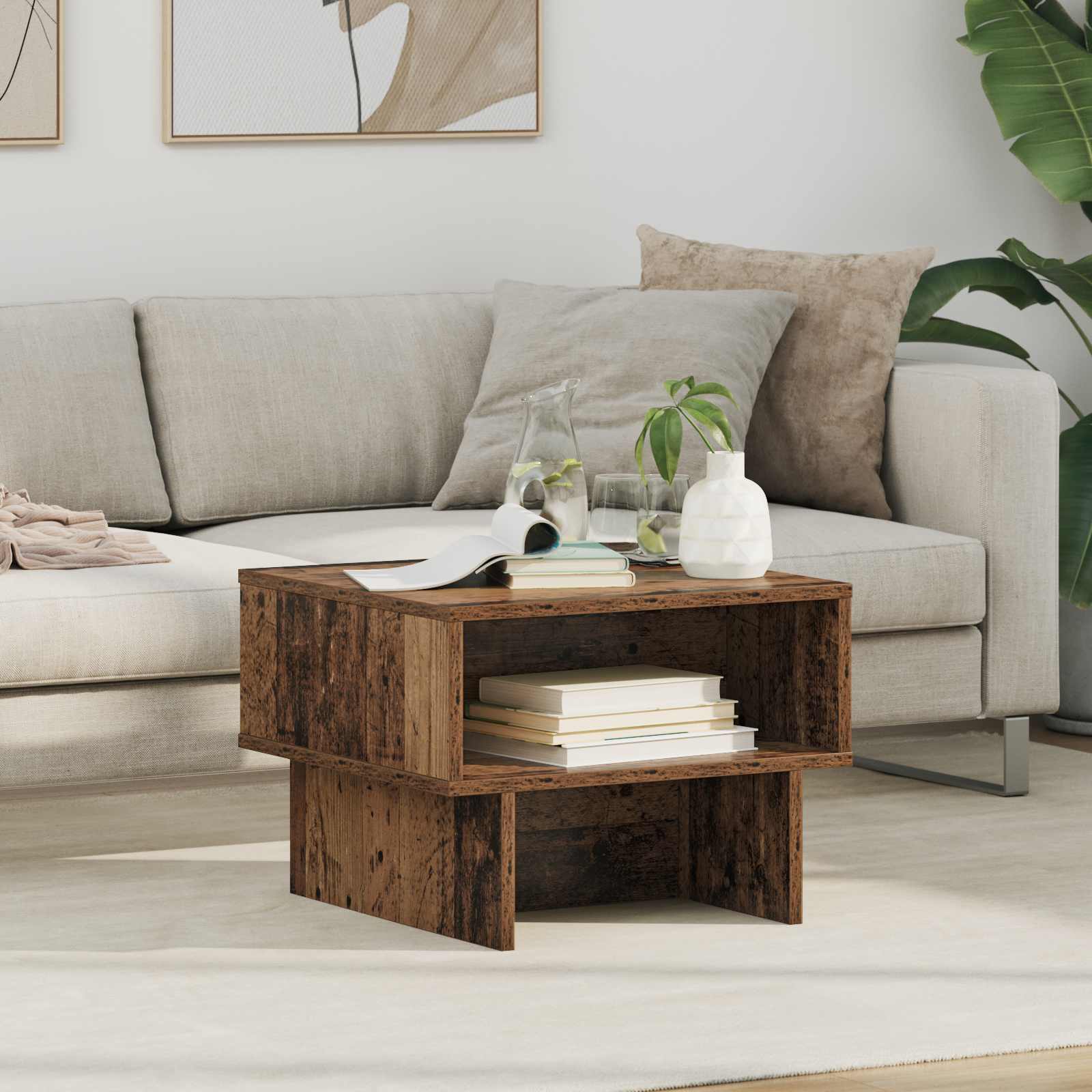 vidaXL Coffee Table Old Wood 48 x 46 x 35 cm Engineered Wood 1
