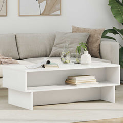 Coffee Table Engineered Wood 100 x 46 x 35 cm White