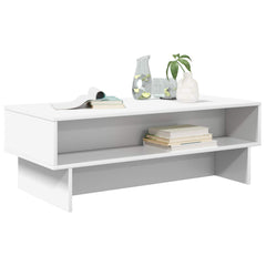 Coffee Table Engineered Wood 100 x 46 x 35 cm White