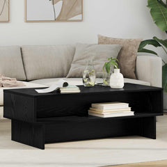 Coffee Table Engineered Wood 100 x 46 x 35 cm Black oak
