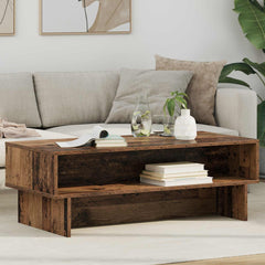 Coffee Table Engineered Wood 100 x 46 x 35 cm Old wood