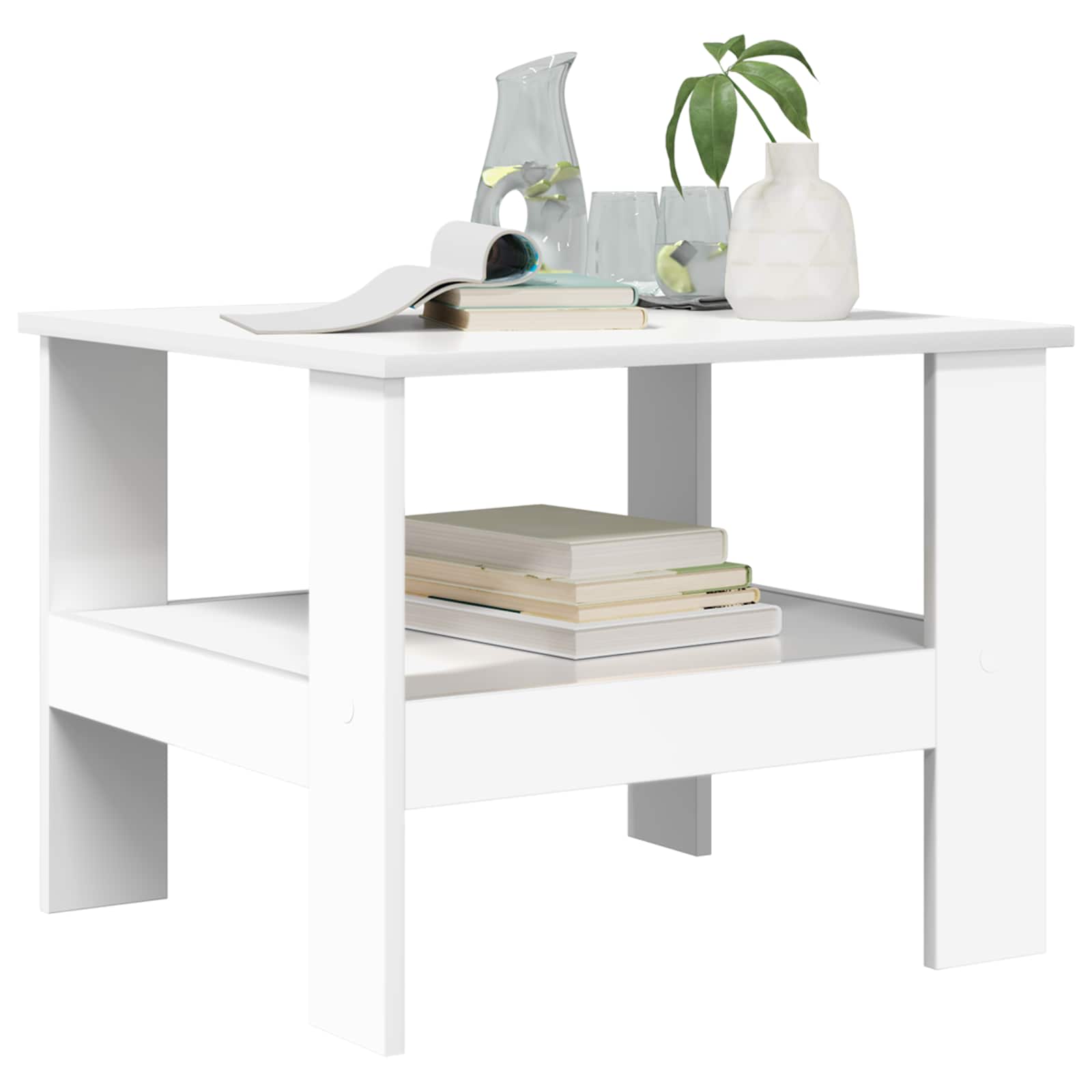 vidaXL Coffee Table White 57 x 55 x 45 cm Engineered Wood 3