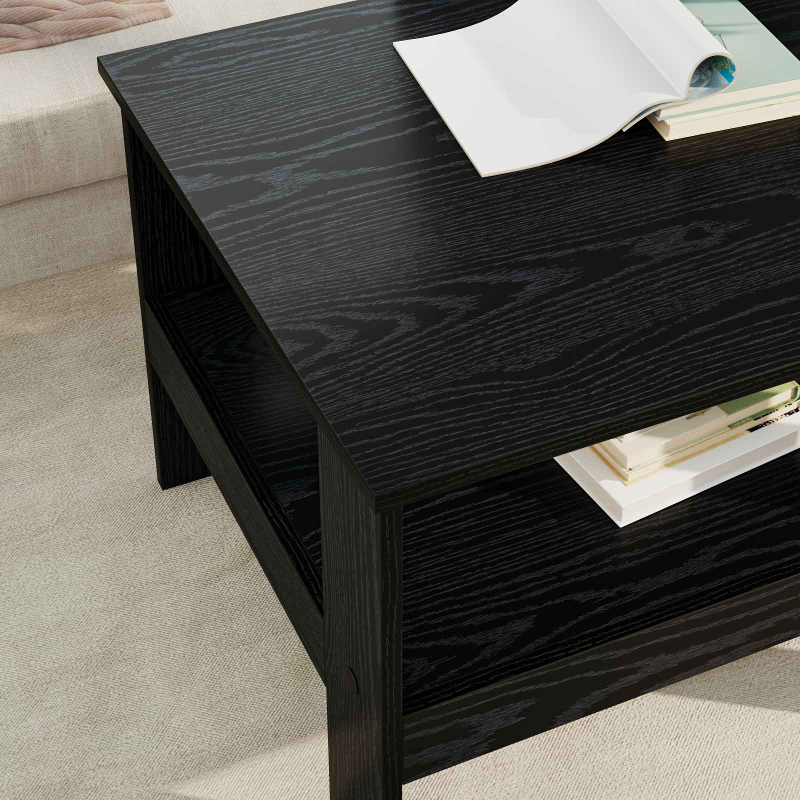 vidaXL Coffee Table Black Oak 57 x 55 x 45 cm Engineered Wood 4