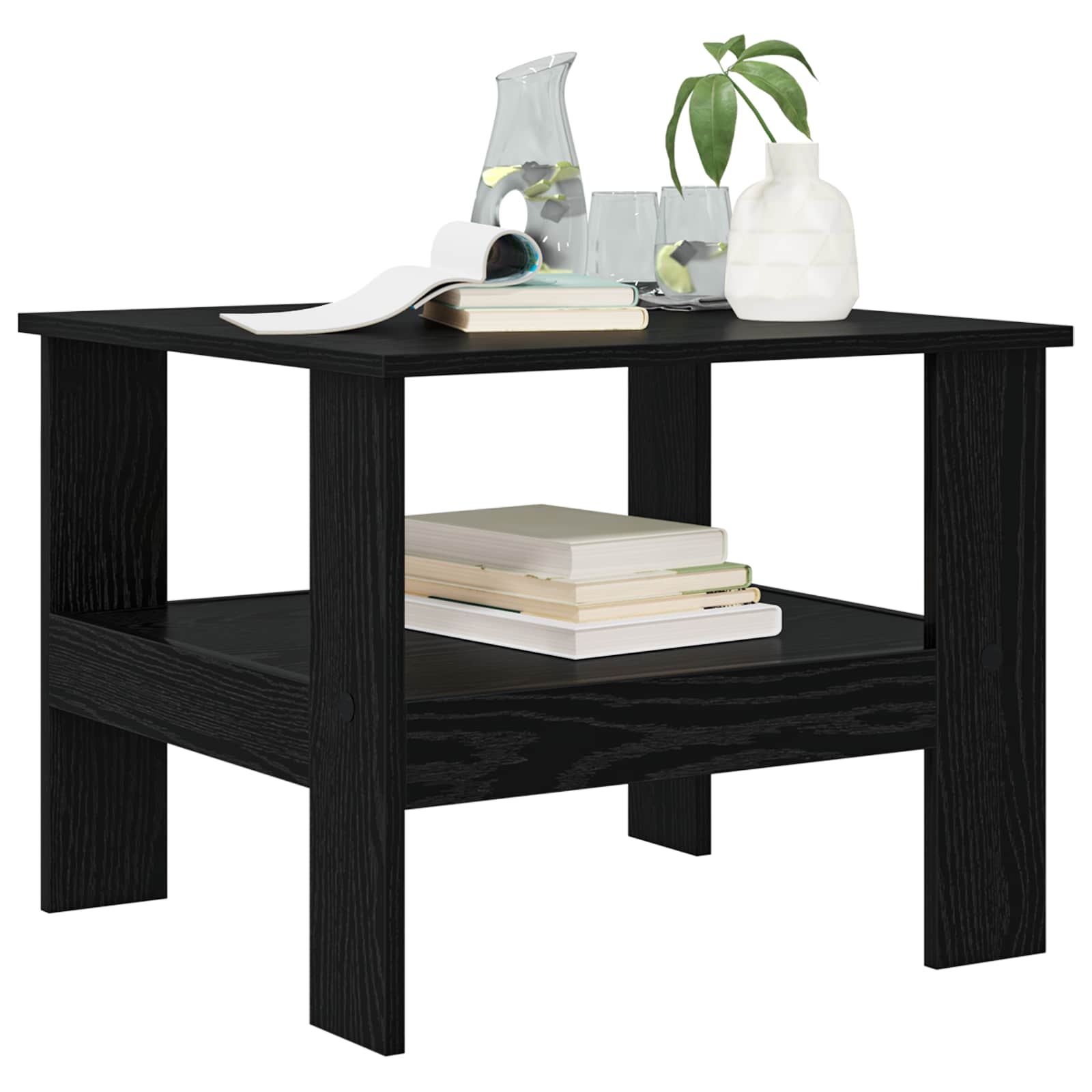 vidaXL Coffee Table Black Oak 57 x 55 x 45 cm Engineered Wood 3