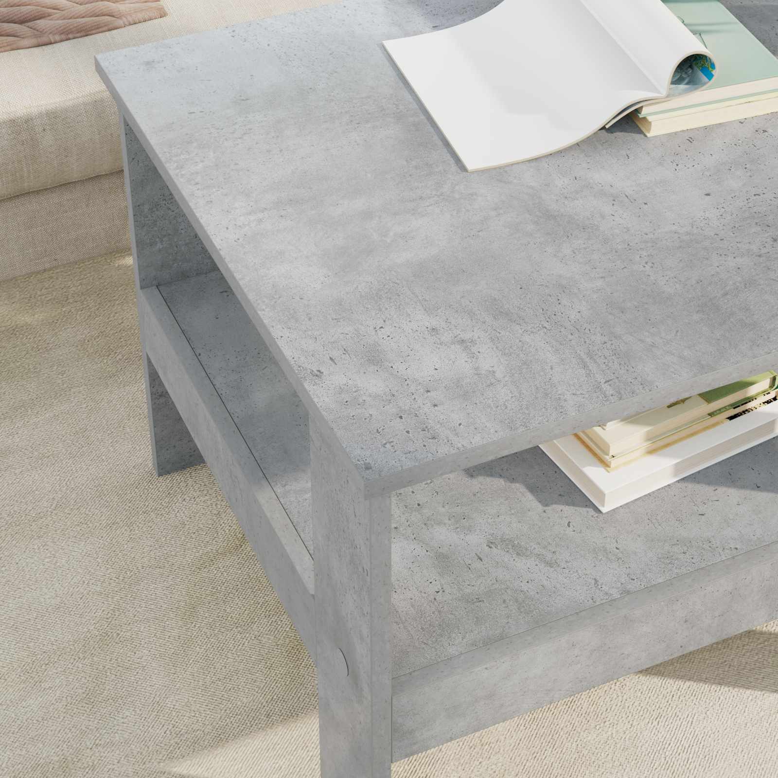 vidaXL Coffee Table Concrete Grey 57 x 55 x 45 cm Engineered Wood 4