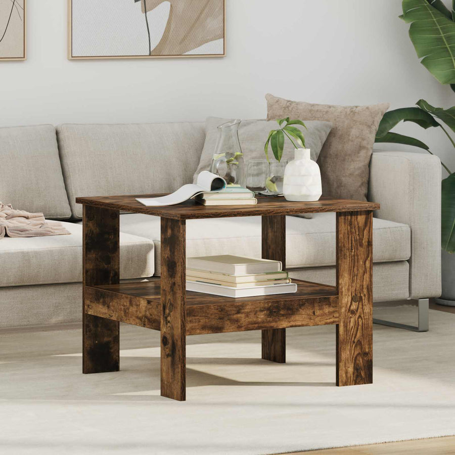 vidaXL Coffee Table Smoked Oak 57 x 55 x 45 cm Engineered Wood 1