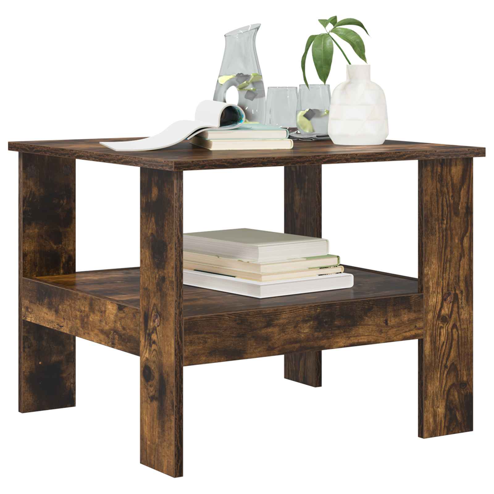 vidaXL Coffee Table Smoked Oak 57 x 55 x 45 cm Engineered Wood 3