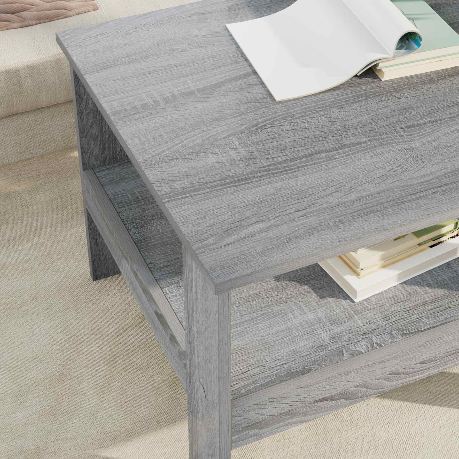 vidaXL Coffee Table Grey Sonoma 57 x 55 x 45 cm Engineered Wood 4