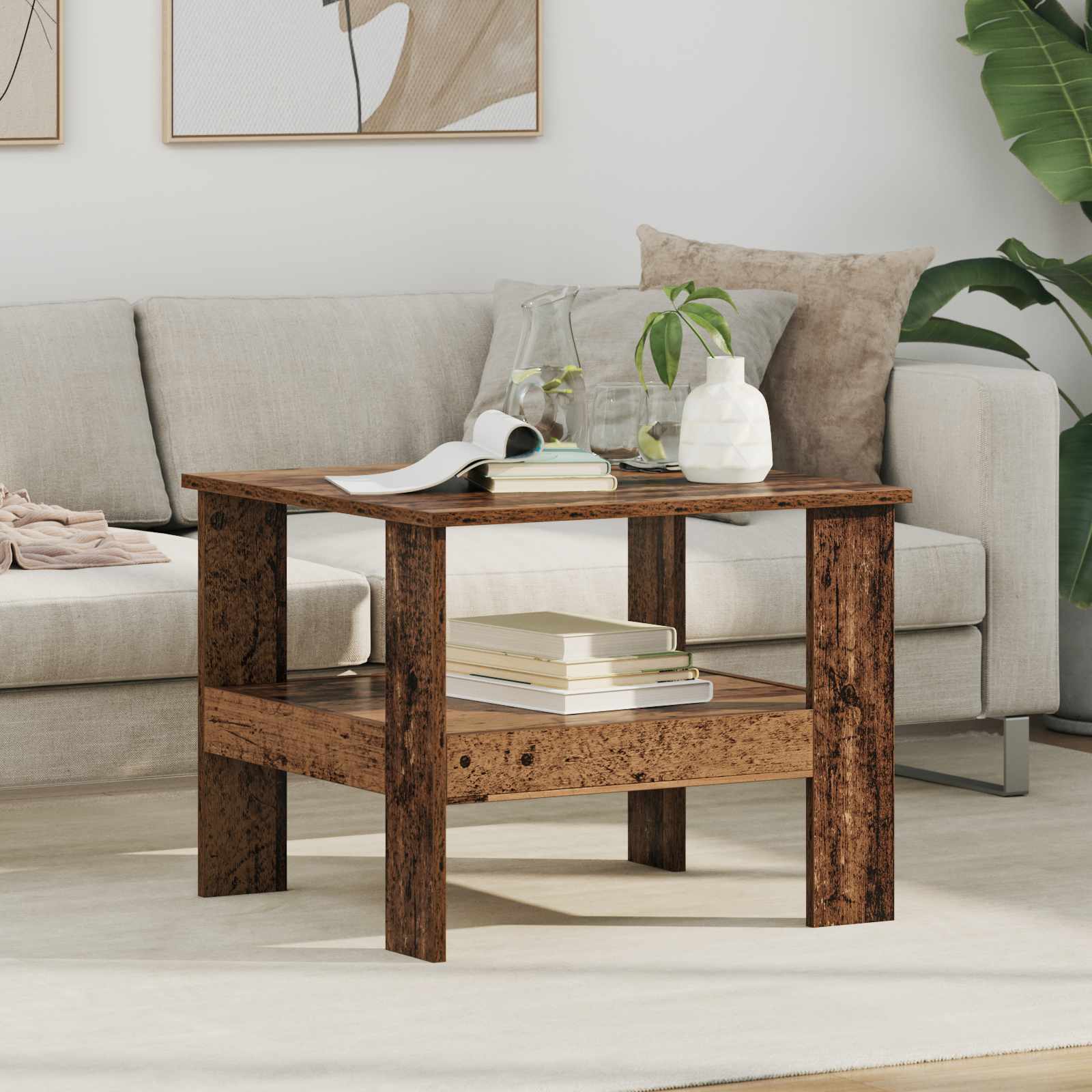 vidaXL Coffee Table Old Wood 57 x 55 x 45 cm Engineered Wood 1