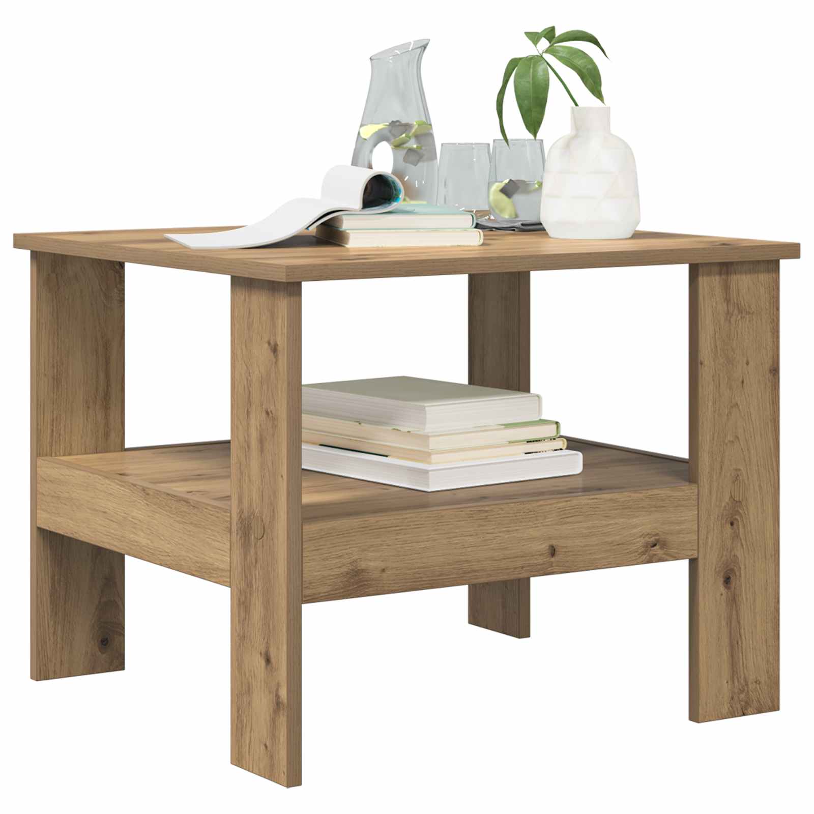 vidaXL Coffee Table Artisan Oak 57 x 55 x 45 cm Engineered Wood 3