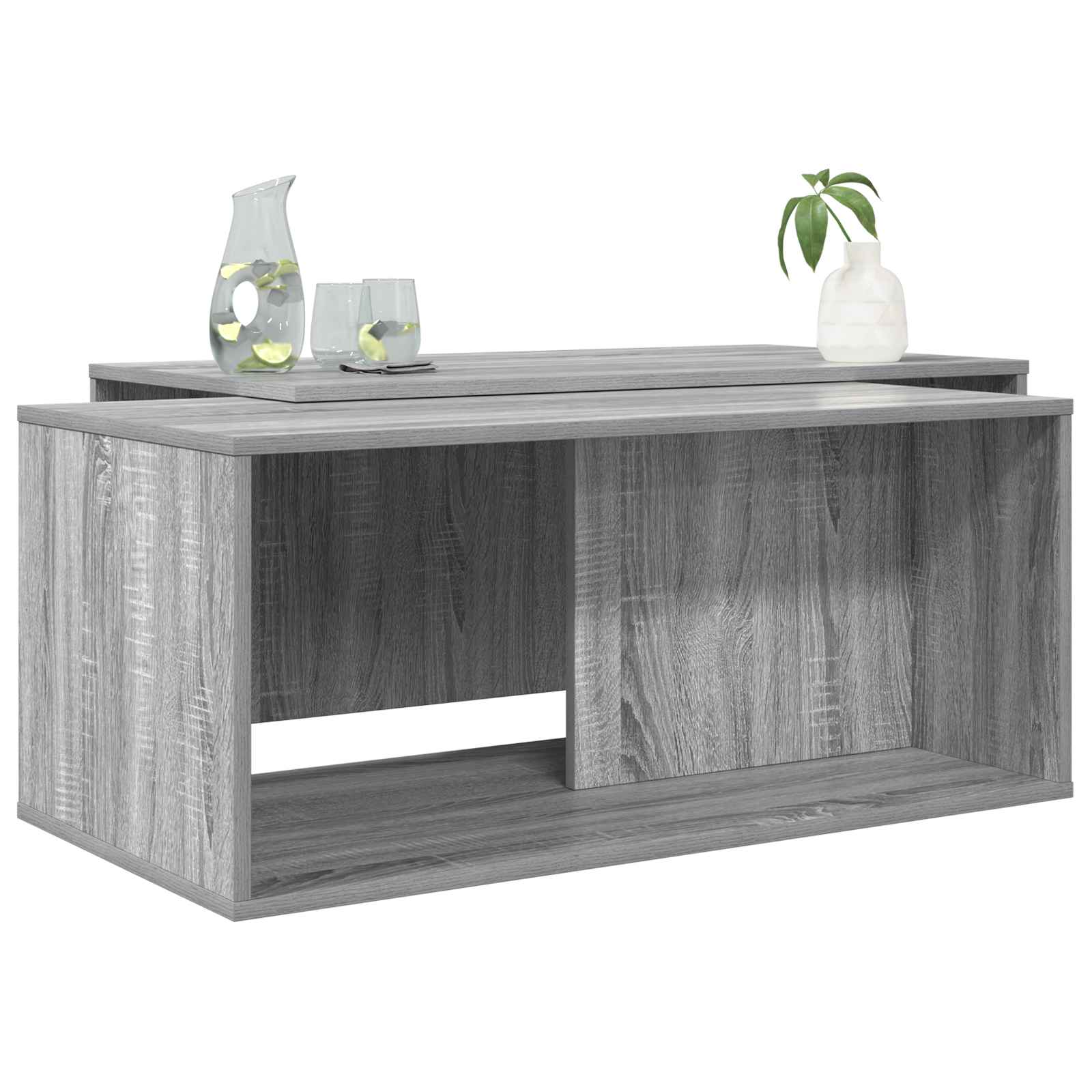 vidaXL Coffee Table Set 2 pcs Grey Sonoma 90 x 48 x 40 cm 3