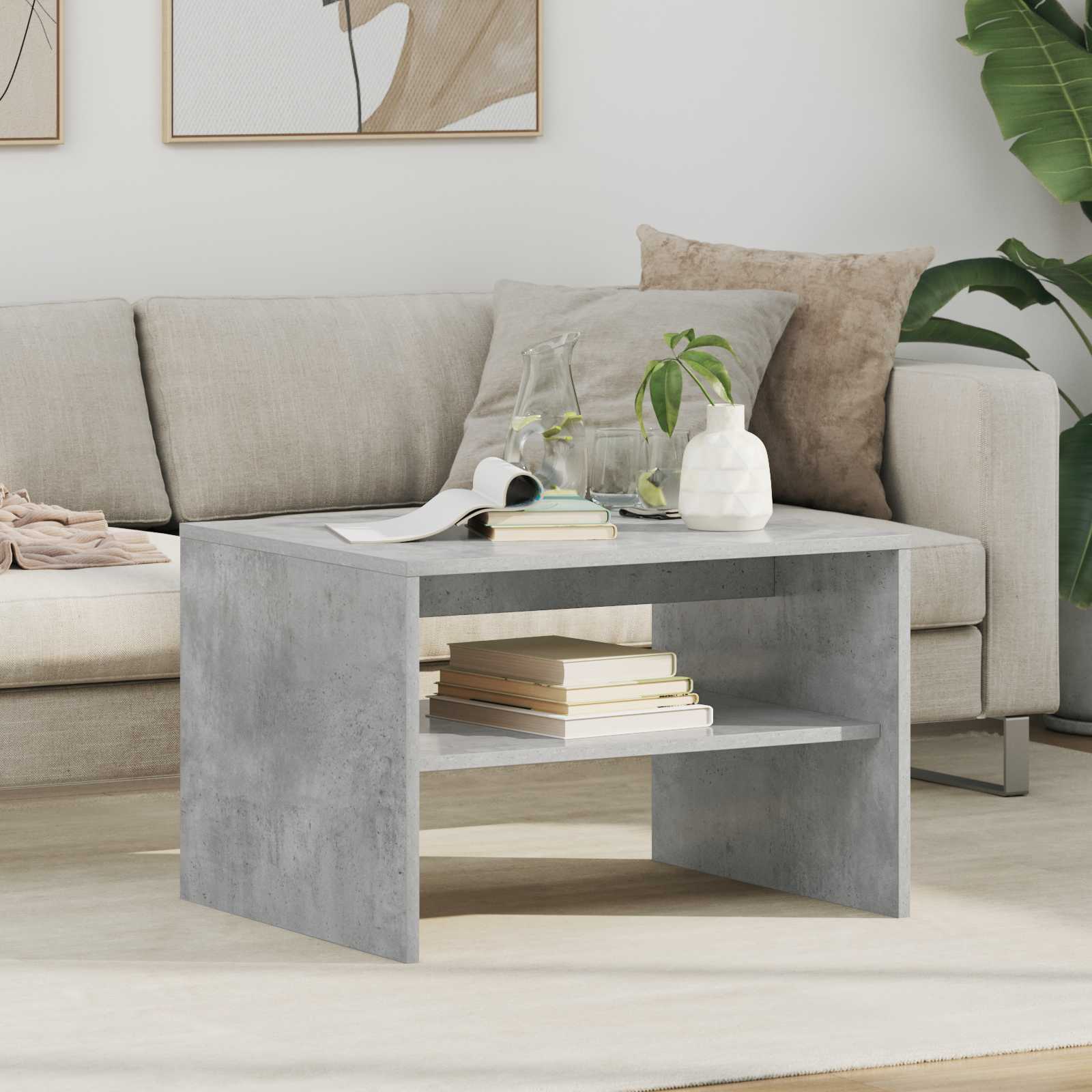 vidaXL Coffee Table Concrete Grey 60 x 50 x 40 cm Engineered Wood 1
