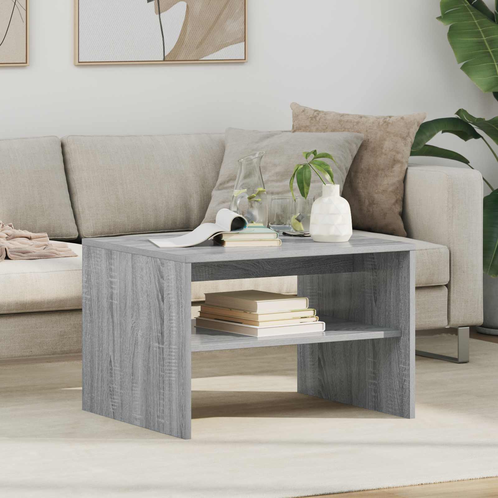 vidaXL Coffee Table Grey Sonoma 60 x 50 x 40 cm Engineered Wood 1