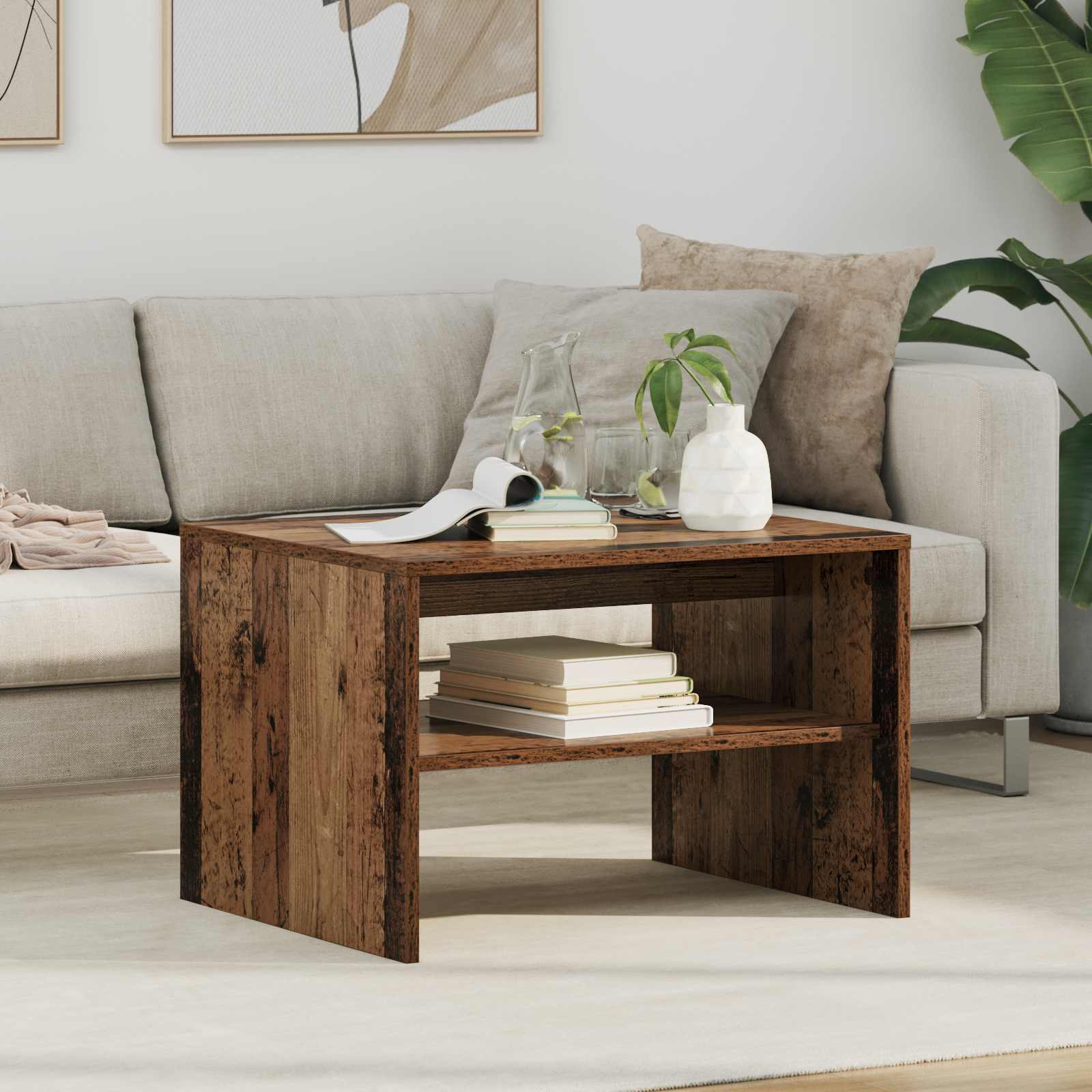 vidaXL Coffee Table Old Wood 60 x 50 x 40 cm Engineered Wood 1