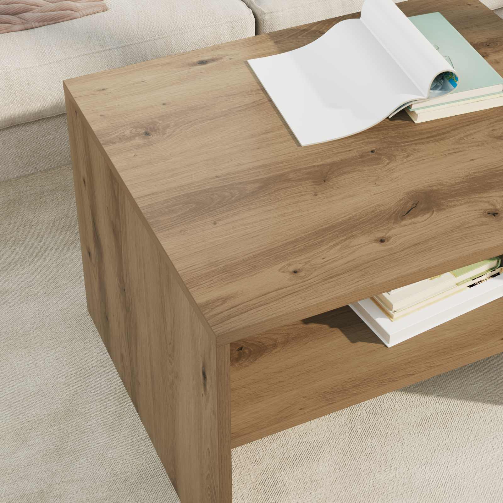 vidaXL Coffee Table Artisan Oak 60 x 50 x 40 cm Engineered Wood 4