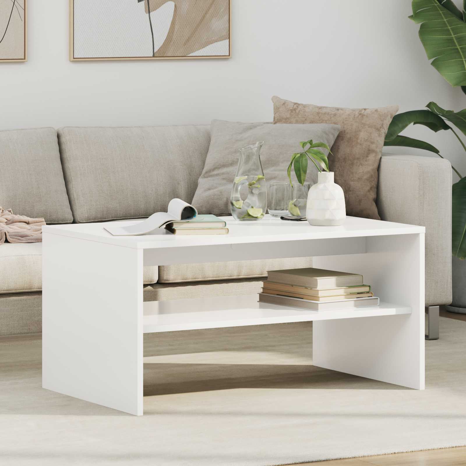 vidaXL Coffee Table White 80 x 50 x 40 cm Engineered Wood 1