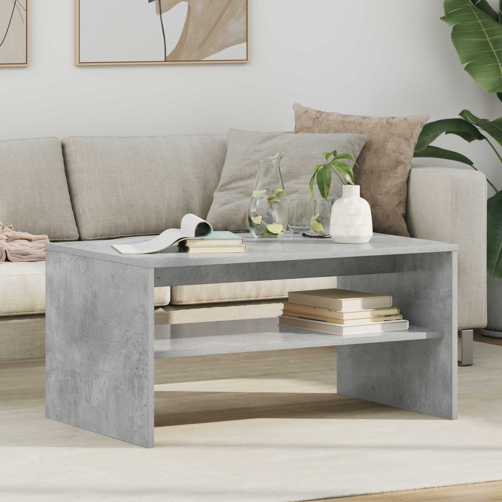 vidaXL Coffee Table Concrete Grey 80 x 50 x 40 cm Engineered Wood 1
