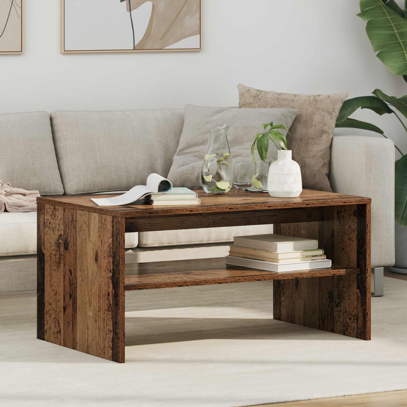 vidaXL Coffee Table Old Wood 80 x 50 x 40 cm Engineered Wood 1