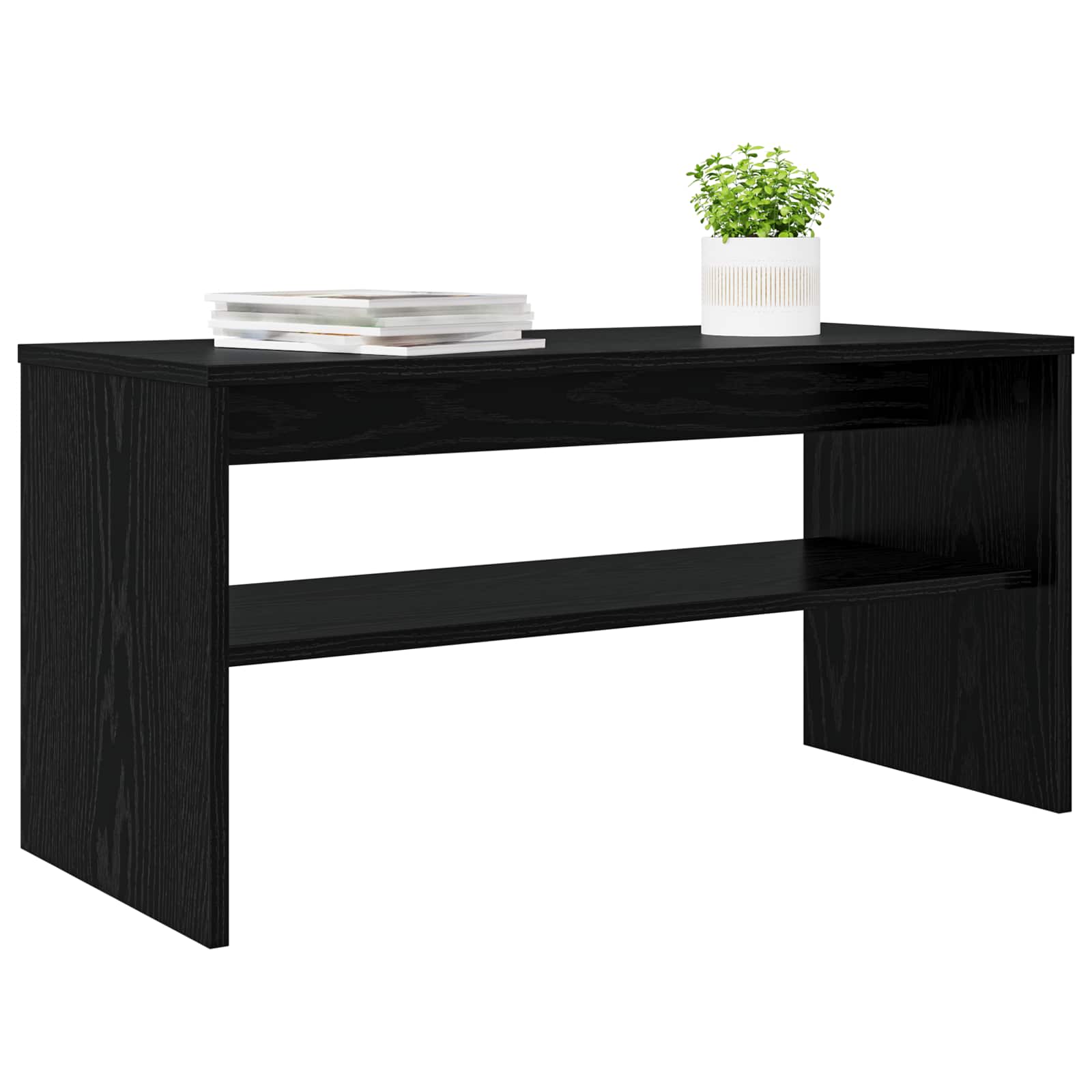 vidaXL TV Cabinet 80 x 35 x 40 cm Black Oak Engineered Wood 3