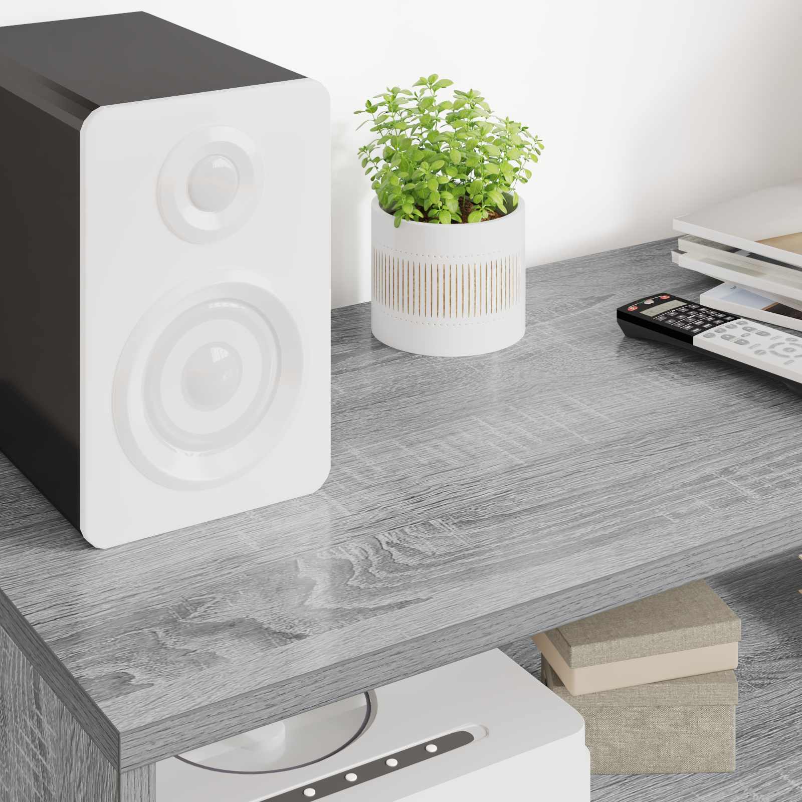 vidaXL TV Cabinet 100 x 35 x 40 cm Grey Sonoma Engineered Wood 4