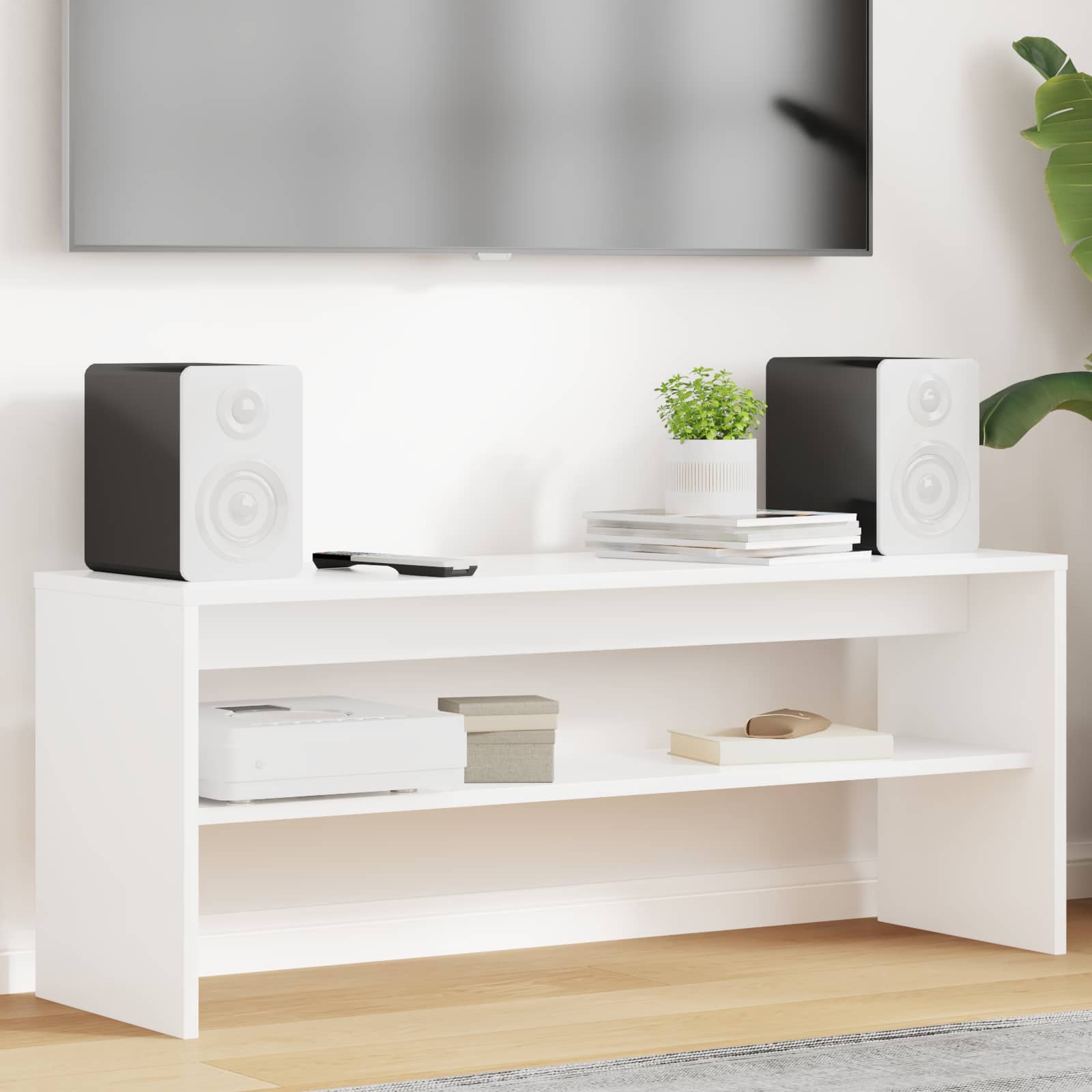 vidaXL TV Cabinet 100 x 30 x 40 cm White Engineered Wood 1