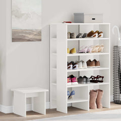 vidaXL Shoe Cabinet 2 pcs 62 x 35 x 100 cm Engineered Wood White 1