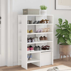 vidaXL Shoe Cabinet 2 pcs 62 x 35 x 100 cm Engineered Wood White 4
