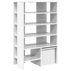 vidaXL Shoe Cabinet 2 pcs 62 x 35 x 100 cm Engineered Wood White 5