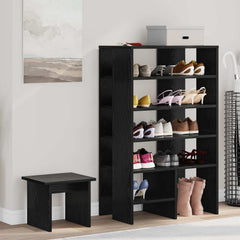 vidaXL Shoe Cabinet 2 pcs 62 x 35 x 100 cm Engineered Wood Black Oak 1