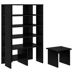 vidaXL Shoe Cabinet 2 pcs 62 x 35 x 100 cm Engineered Wood Black Oak 2