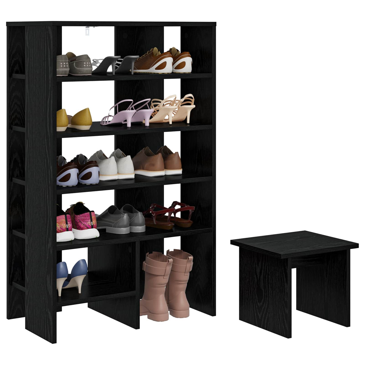 Shoe Cabinet 2 pcs 62 x 35 x 100 cm Engineered Wood Black oak