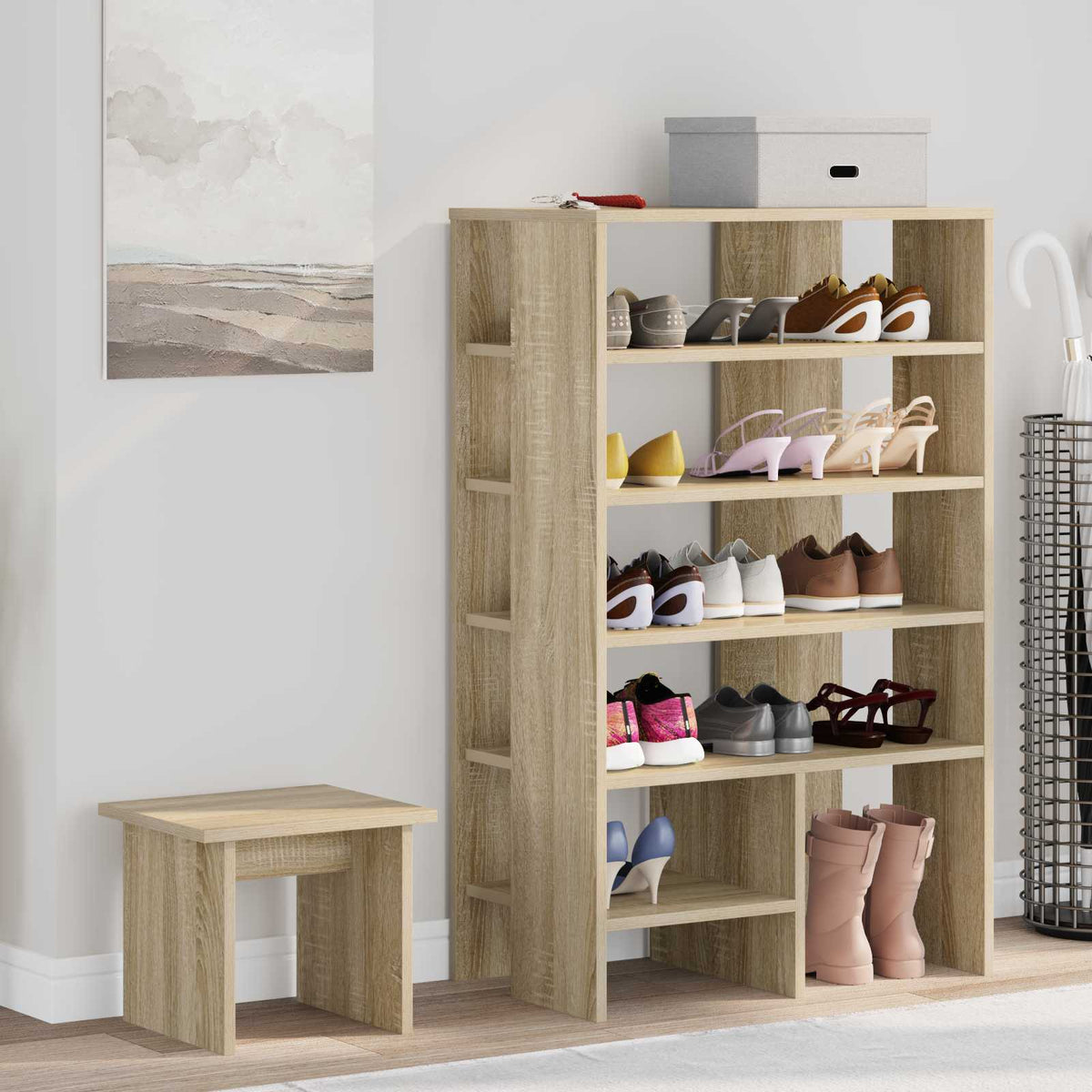 vidaXL Shoe Cabinet 2 pcs 62 x 35 x 100 cm Engineered Wood