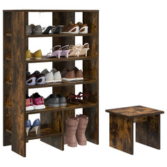 vidaXL Shoe Cabinet 2 pcs 62 x 35 x 100 cm Engineered Wood Smoked Oak 3
