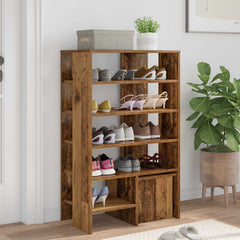 vidaXL Shoe Cabinet 2 pcs 62 x 35 x 100 cm Engineered Wood Old Wood 4