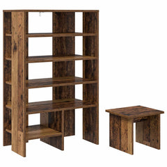 vidaXL Shoe Cabinet 2 pcs 62 x 35 x 100 cm Engineered Wood Old Wood 2