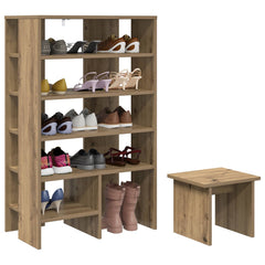 vidaXL Shoe Cabinet 2 pcs 62 x 35 x 100 cm Engineered Wood Artisan Oak 3