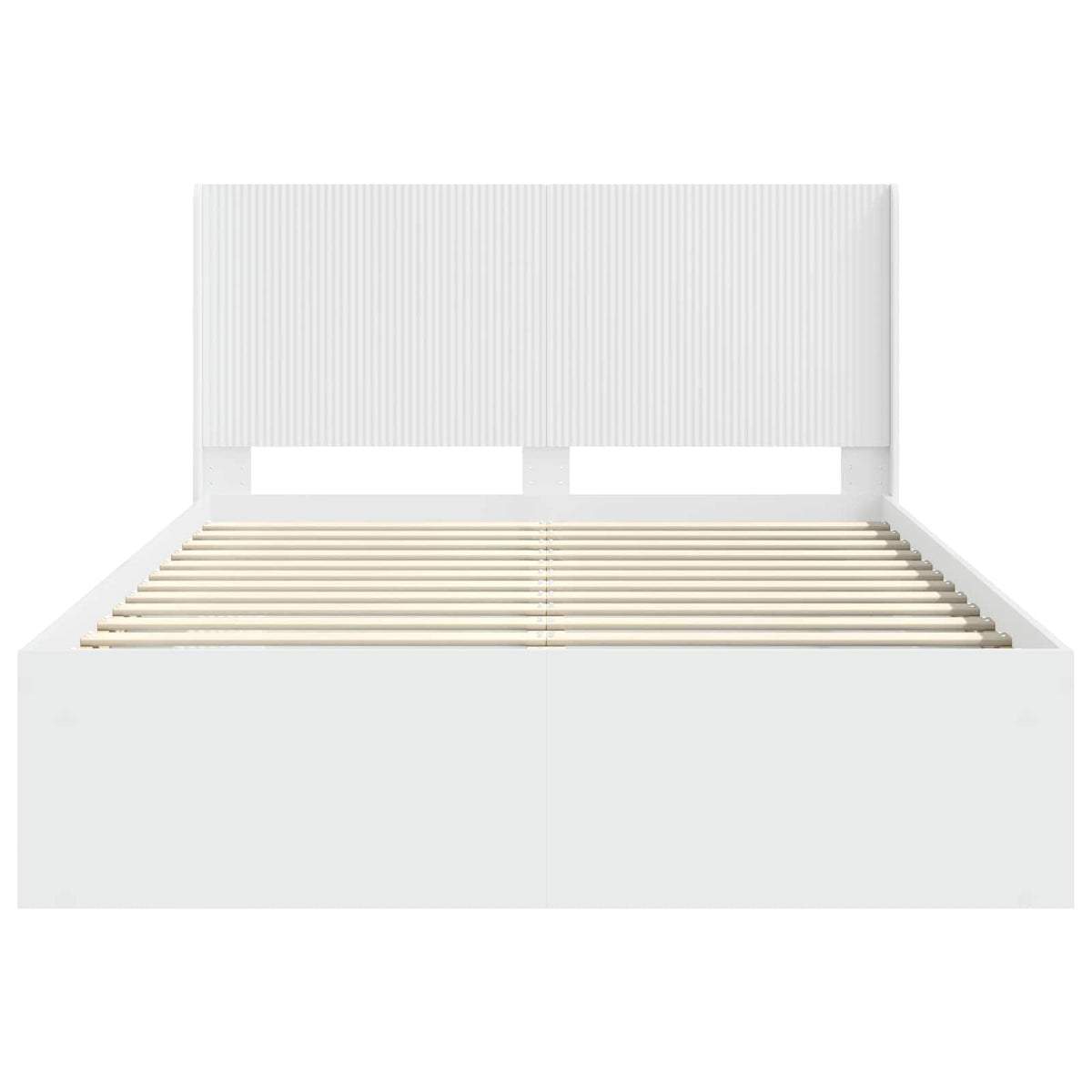 Bed Frame with Storage and Headboard Length 200 cm White 160 cm