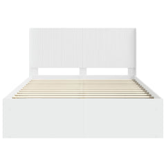 Bed Frame with Storage and Headboard Length 200 cm White 160 cm