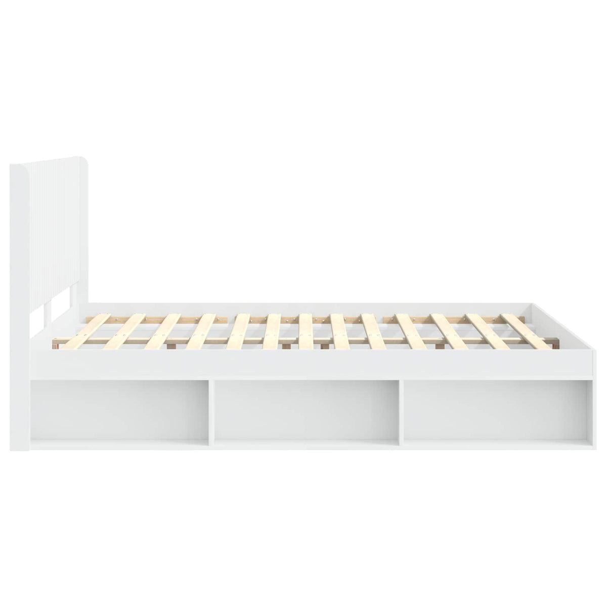 Bed Frame with Storage and Headboard Length 200 cm White 160 cm