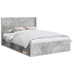 Bed Frame with Storage and Headboard Length 200 cm Concrete Grey 160 cm
