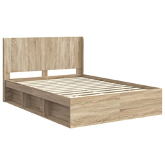 Bed Frame with Storage and Headboard 120 x 190 cm Sonoma oak