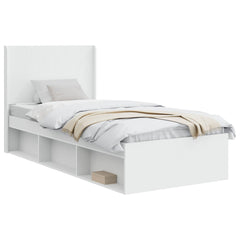 Bed Frame with Storage and Headboard 90 x 190 cm White