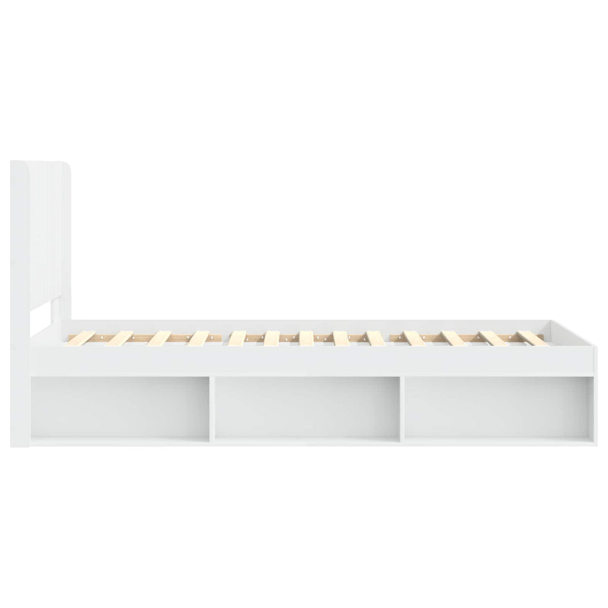 Bed Frame with Storage and Headboard 90 x 190 cm White